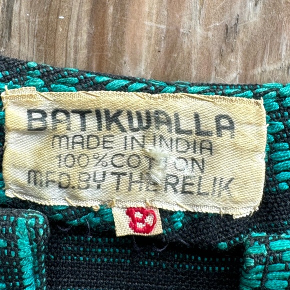 Vintage 1960s Dress Batik Dress Cotton Weave Size 8 - Picture 12 of 16